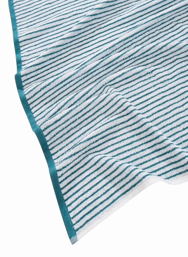 TRULY SOFT Essential Yarn Dye Stripe Teal 16 Piece Towel Set, Striped Jacquard Themed, for Men and Women, Oeko-TEX Certified Confidence - Image 4